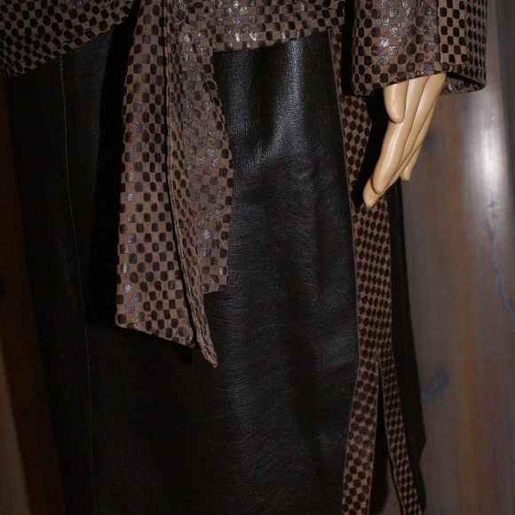Chocolate Sweet Leather Bomber Jacket & Skirt - Picture 9 of 10